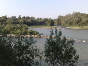 Desembocadura del río Gállego en el Ebro